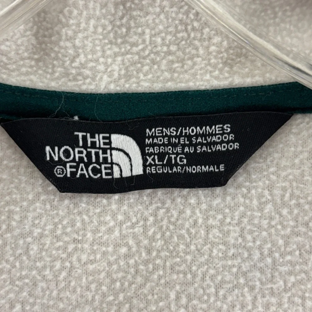 The North Face 1/2‎ Zip Fleece Pullover Mens XL Green Off White Yellow Pockets